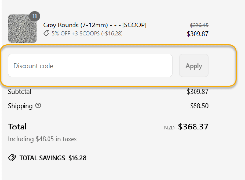 Use of promo code on shopify